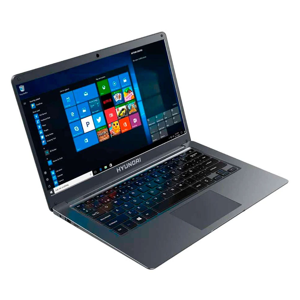 Laptop Hyundai HyBook, 14.1", Intel Celeron N3350, 4GB RAM, 64GB + 1TB HDD, Windows 10 Home - Space Grey