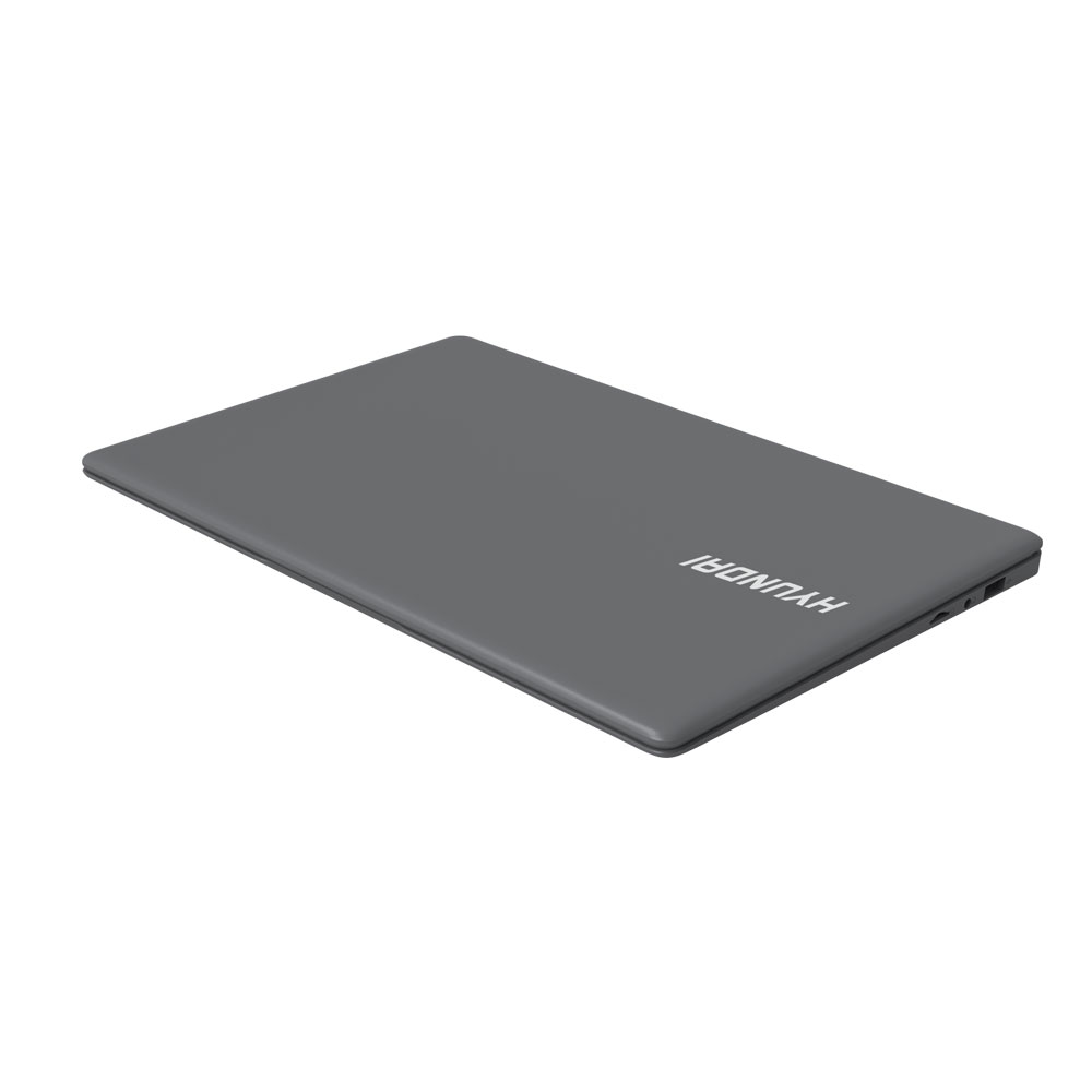 Hyundai HyBook, 14.1" Intel Celeron N3060, 4GB RAM, 64GB Almacenamiento, Webcam Frontal, Ranura para disco duro SATA de 2,5" expandible, Windows 10 Home S, WiFi, Grey