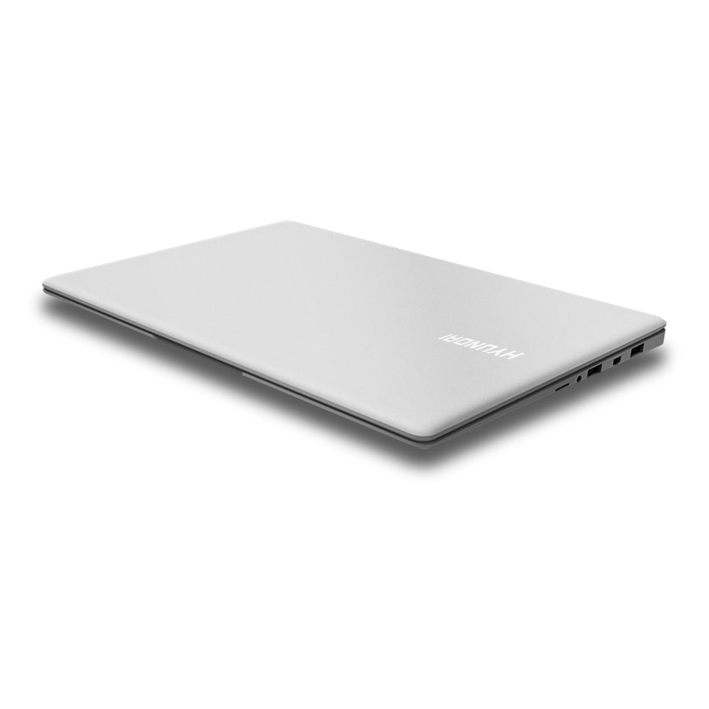 Hyundai Hybook 14.1" Celeron Laptop, 4GB RAM, 64GB Storage, Expandable 2.5" SATA HDD Slot, Windows 10 Home, RJ45, WiFi, English - Silver